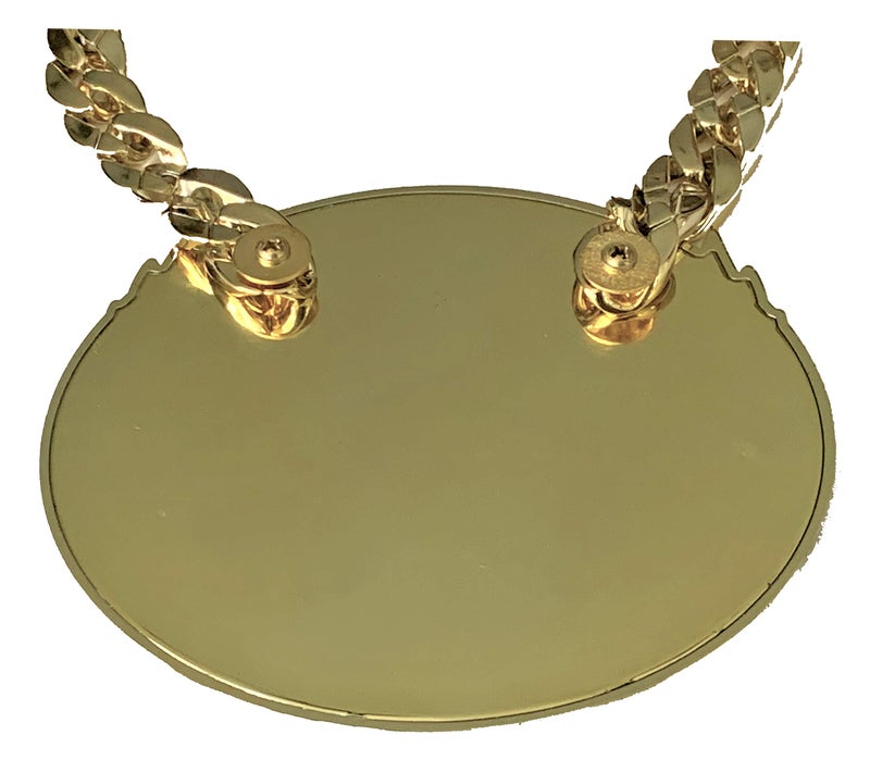 Express Medals Cornhole Bag Toss Champ Chain Trophy Award with a Center Plaque Plate Measuring 6 by 5.25 Inches and Includes a 34 Inch Chain with Black Velvet Presentation Bag. - Image 4